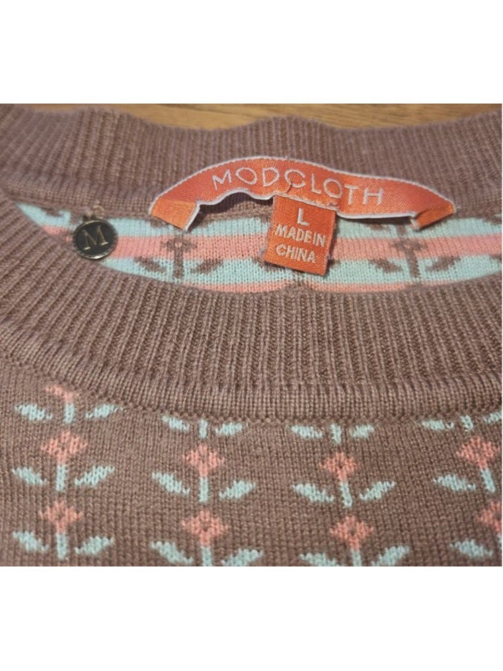 ModCloth Ruffle Sweater Size L - Picture 3 of 4